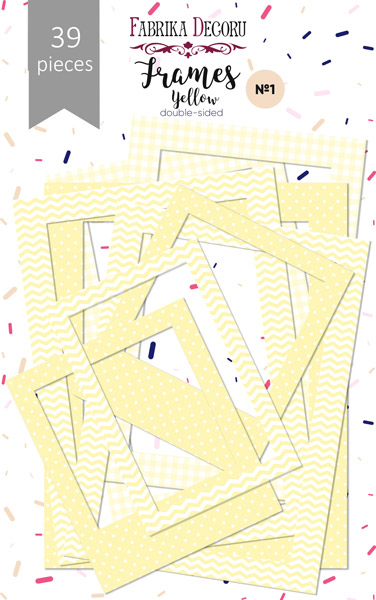 набор картонных фото рамок #1, yellow, 39 шт фабрика декору