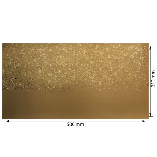Piece of PU leather for bookbinding with gold pattern Golden Pion Gold, 50cm x 25cm - foto 0
