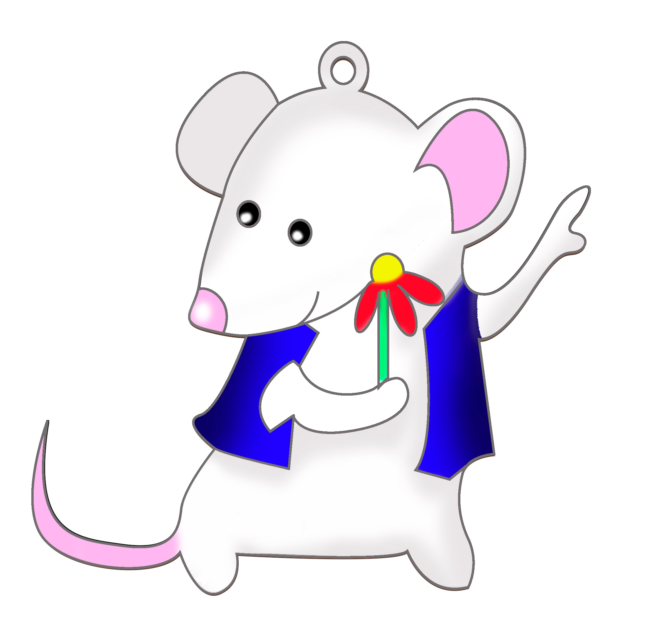 Фигурка для раскрашивания и декорирования, "Мышка с цветком" #308 - Фото 0