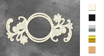 Chipboard embellishments set, Round frame with ornament FDCH-561