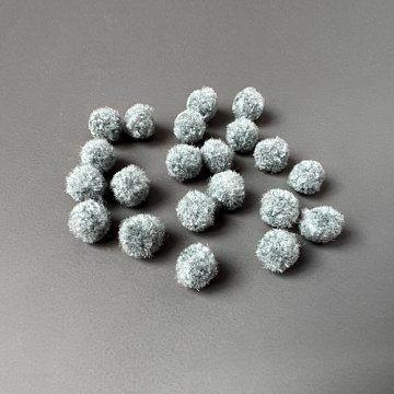 Pompons for crafts and decoration, Gray, 20pcs, diameter 10mm