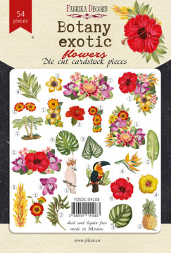 Set of die cuts Botany exotic flowers, 54 pcs - 2 Set of die cuts Botany exotic flowers, 54 pcs - 2