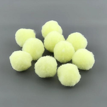 Pompons for crafts and decoration, Cream, 10pcs, diameter 25mm