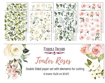 Double-sided paper set of pictures for cutting Tender Roses 15x20cm