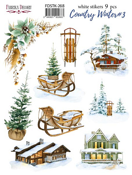 Set of stickers 9pcs Country winter #268