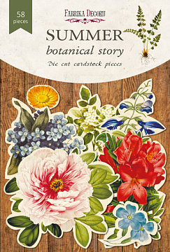 Set of die cuts Summer botanical story, 58 pcs