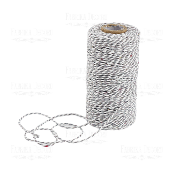 Cotton melange cord. White with gray.