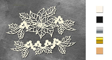 Chipboard embellishments set, Winter botanical diary #762
