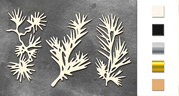 Chipboard embellishments set,  "Conifer twigs" #057