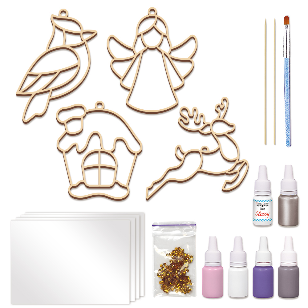 Набор Арт Витраж "Зефирное Рождество", для витражной живописи по номерам - Фото 3