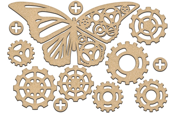 set of mdf ornaments for decoration #187