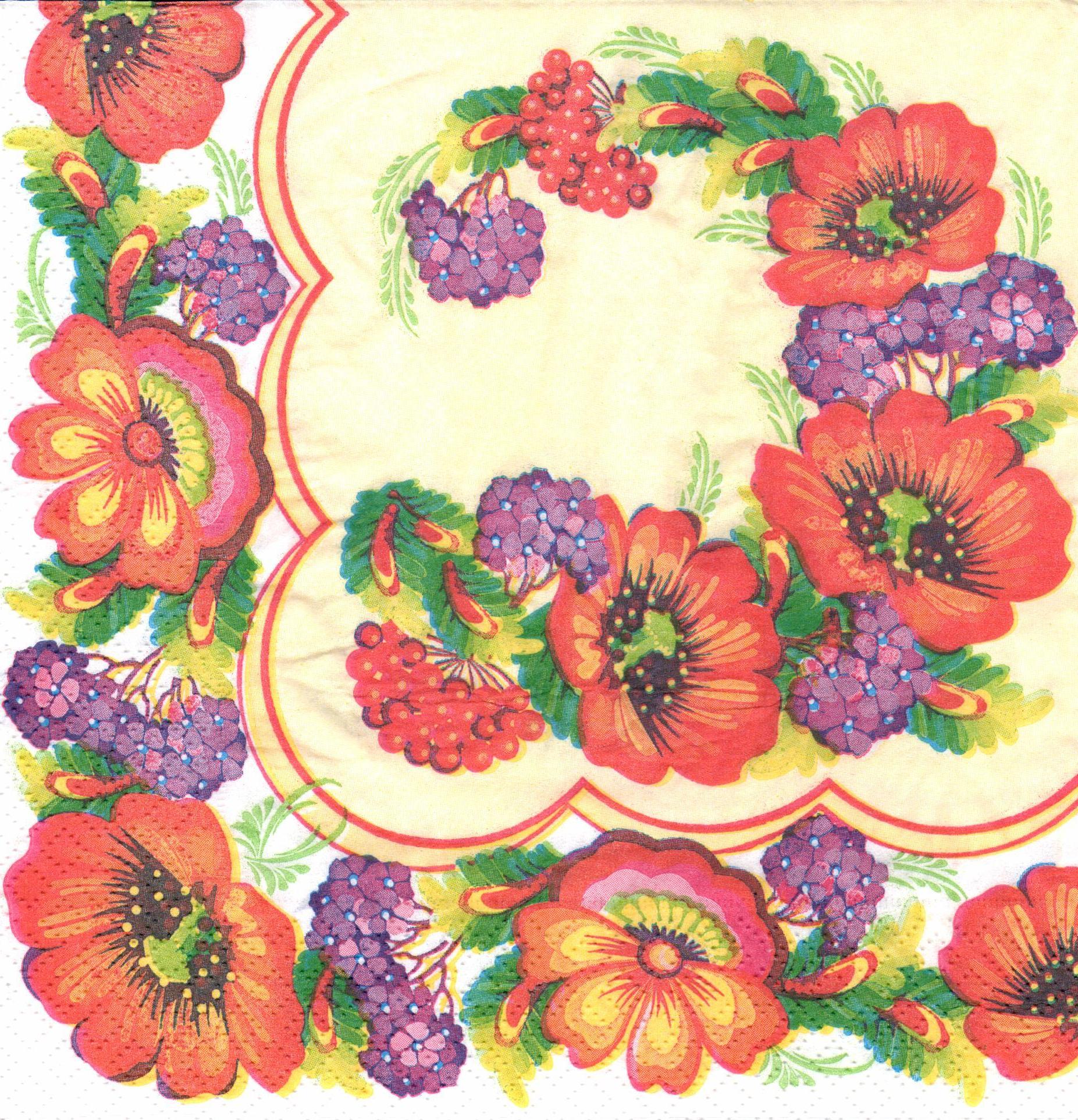 Serwetka do decoupage "Bordiura kwiatowa" - Fabrika Decoru