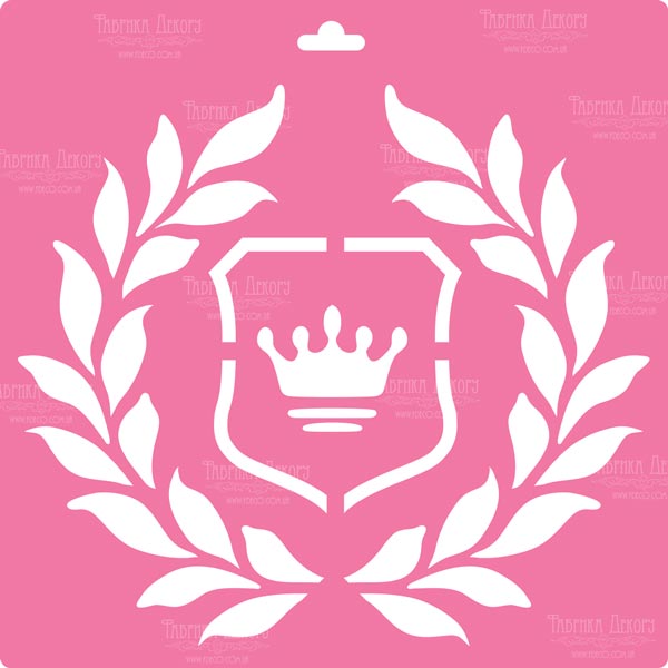 Schablone für Dekoration XL-Größe (30*30cm), Wappen mit Krone #061 - Fabrika Decoru