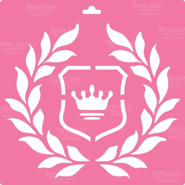 Stencil for decoration XL size (30*30cm), Crest with crown #061