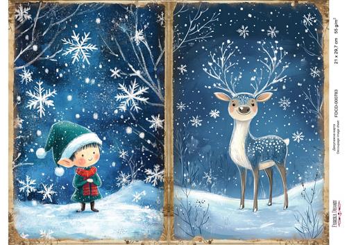 декупажная карта «рождественская сказка» #000783, 21см x 29,7см фабрика декору