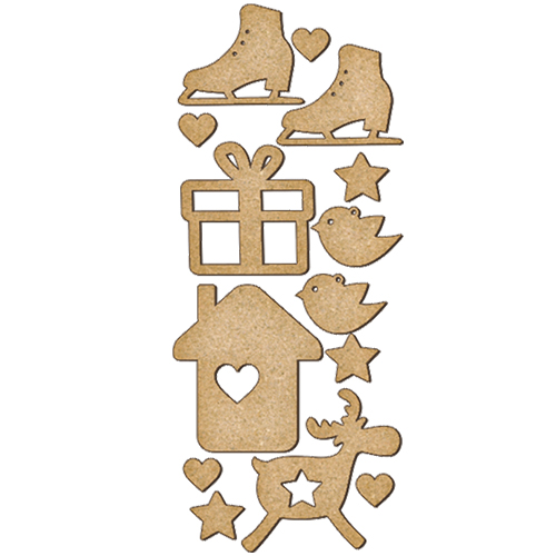 set of mdf elements for decorating #159