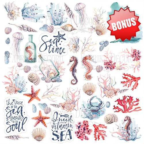 Doppelseitig Scrapbooking Papiere Satz Sea Soul, 30.5 cm x 30.5cm, 10 Blätter - foto 11  - Fabrika Decoru