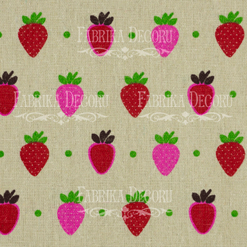 Fabric cut piece 35X75 Strawberries 