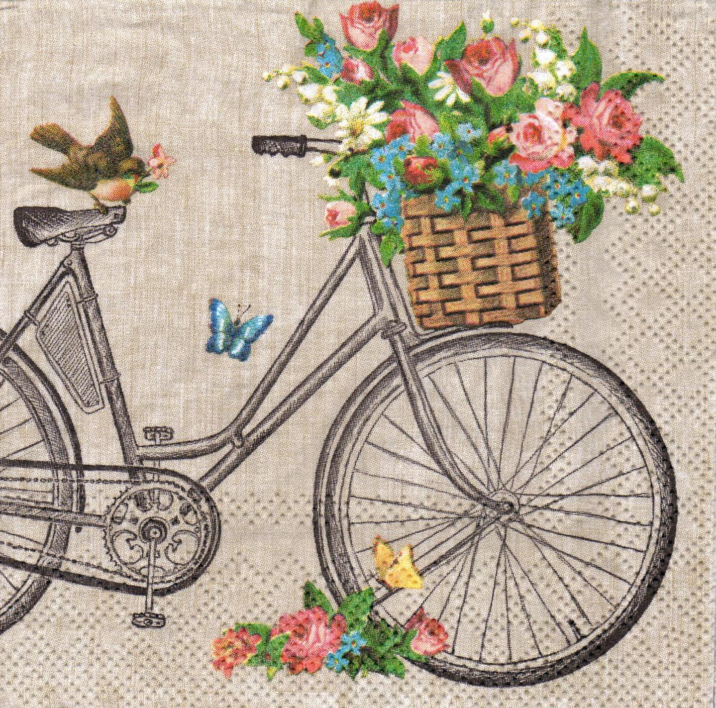 Decoupage napkin "A bike"