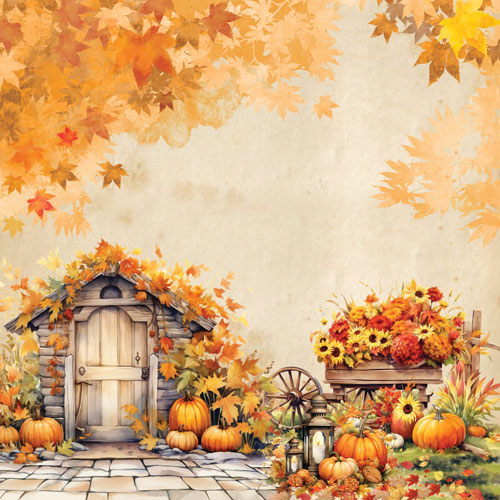 Double-sided scrapbooking paper set Bright Autumn 12”x12", 10 sheets - foto 1