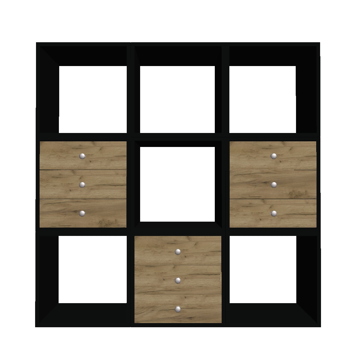 Секция мебельная - куб, Корпус Черный, без задней панели, 400мм х 400мм х 400мм - Фото 0