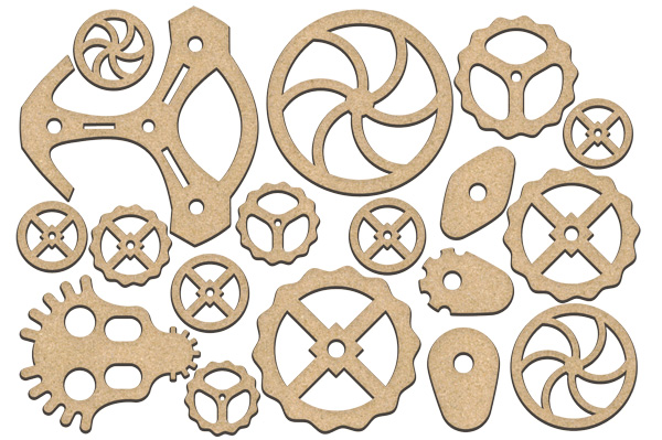 set of mdf ornaments for decoration #209