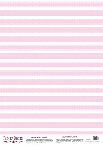 Deco vellum colored sheet Pink horizontal, A3 (11,7" х 16,5")