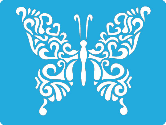 Stencil for crafts 11x15cm "Butterfly Curls 2" #097