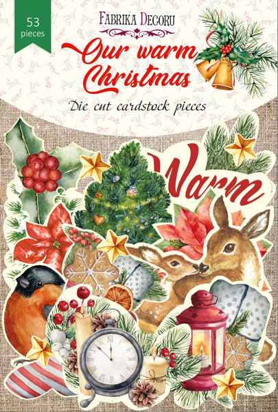 Zestaw wycinanek, kolekcja Our warm Christmas 53 szt - Fabrika Decoru
