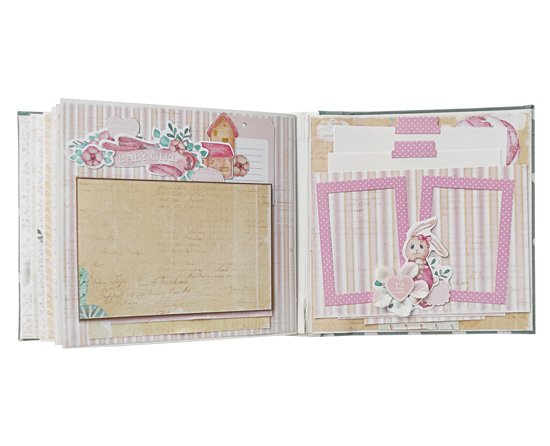 Zestaw DIY do tworzenia dziecięcego scrapbooking albumu "Dreamy Baby Girl", 20cm x 20cm, #08 - foto 8  - Fabrika Decoru