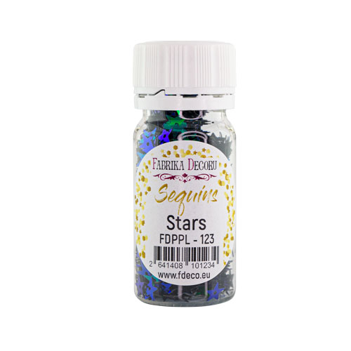 Sequins Stars, green with blue with nacre, #123