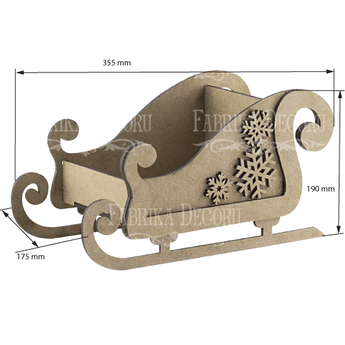 Blank for decoration Sleigh, type 4, creative DIY kit #101 - foto 1