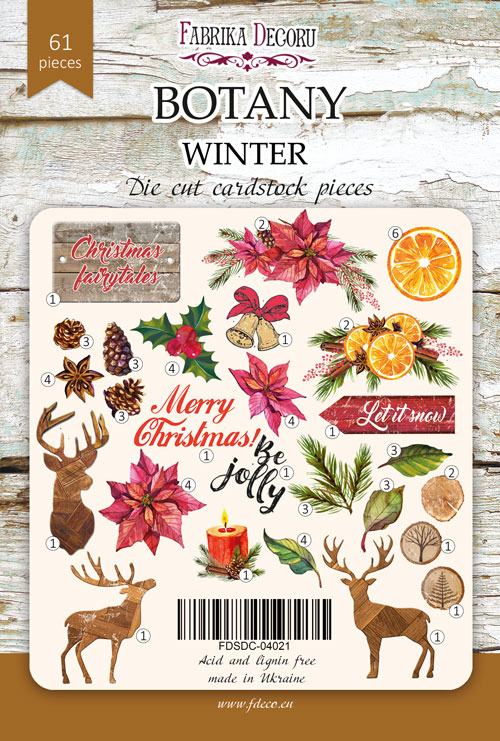 Set of die cuts Botany winter, 61pcs - foto 0