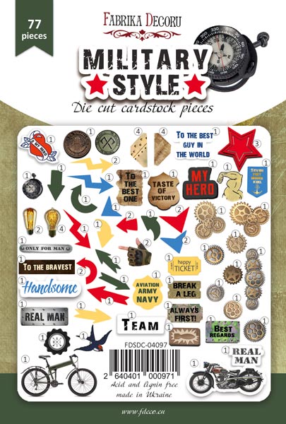 Set of die cuts Military style, 77 pcs - foto 0