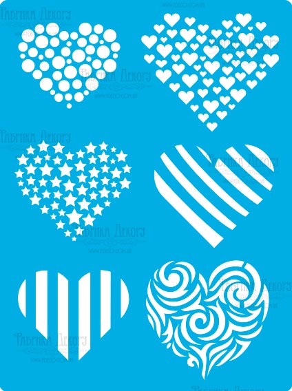 Stencil for crafts 15x20cm "Hearts in love" #110