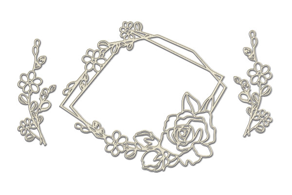 Chipboard embellishments set, "Spring motives" #358