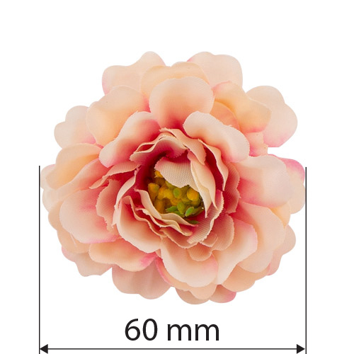 Цветок пиона персиковый с розовым, 1шт - Фото 1