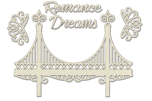 Chipboard embellishments set, "Romance dreams" #083