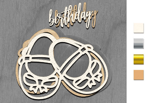 Mega Shaker Maßset, 15cm x 15cm, Figurenrahmen Booties - Geburtstag - Fabrika Decoru