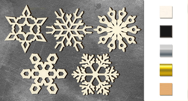 Chipboard embellishments set,  "Snowflakes 2" #046