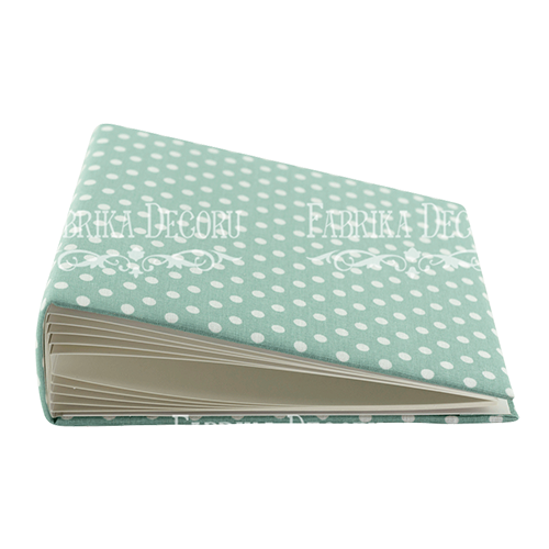 Blank album with a soft fabric cover Peas in mint 20cm х 20cm