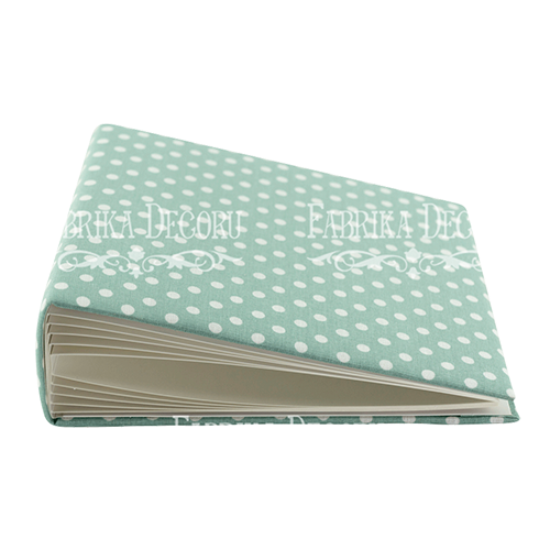 Blankoalbum mit weicher Stoffhülle Peas in mint 20cm х 20cm - Fabrika Decoru