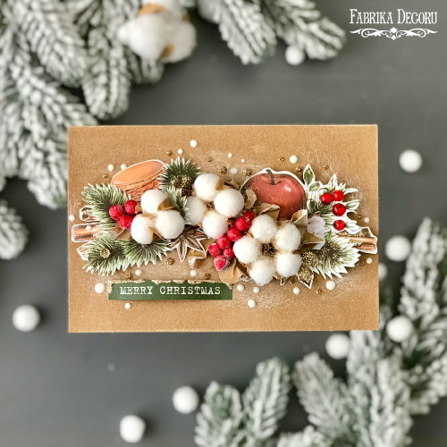 Bastelset für 5 Grußkarten "Sweet Christmas" 10cm x 15cm mit Anleitungen von Svetlana Kovtun, kraft - foto 3  - Fabrika Decoru