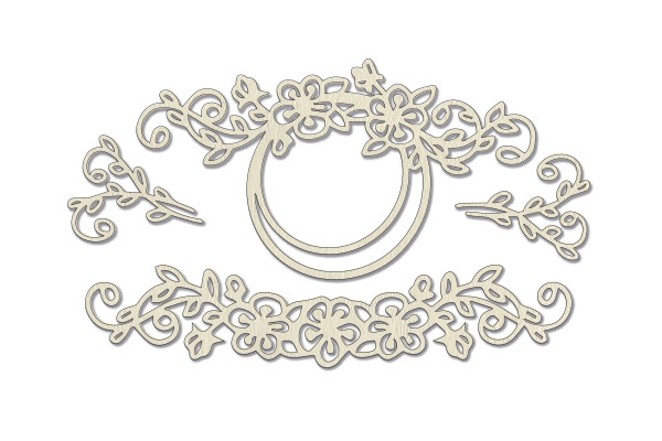 Chipboard embellishments set, Frame with swirls #781