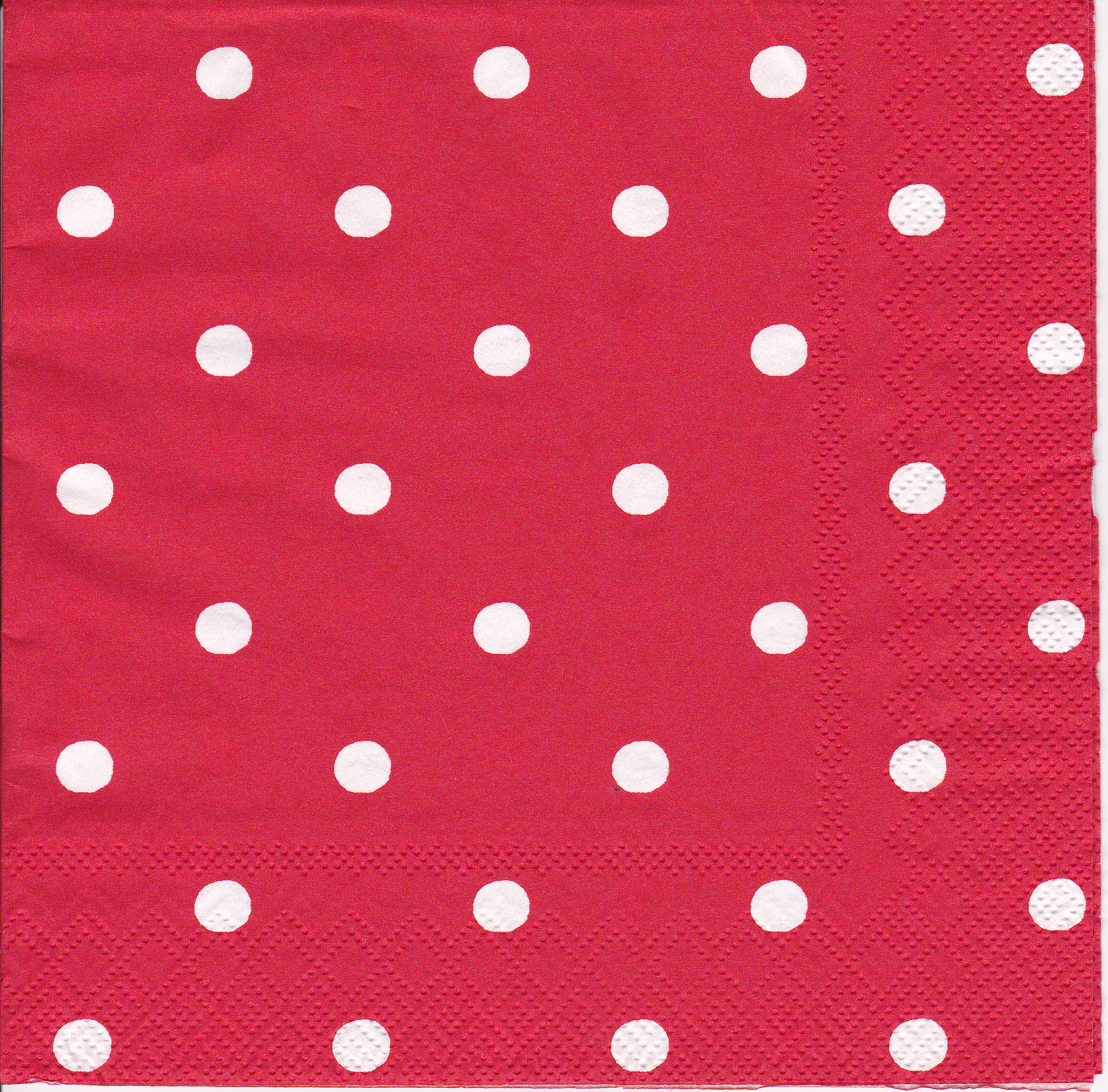 Decoupage napkin "White pea on red"