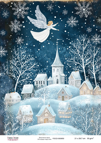 Decoupage-Karte «Weihnachtsmärchen» #000850, 21cm x 29,7cm - Fabrika Decoru