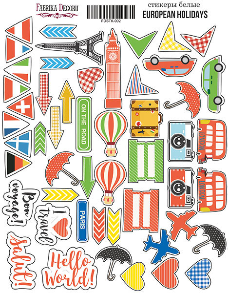 Kit of stickers  56 pcs European holidays #002