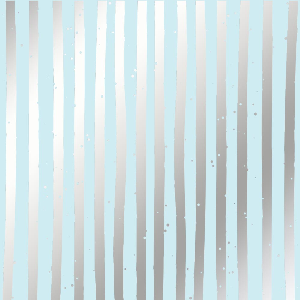 Arkusz papieru jednostronnego wytłaczanego srebrną folią, wzór  Srebrne paski Niebieskie 12"x12" - Fabrika Decoru