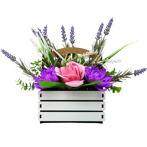Seifenblumen-Bouquet „Lavendel-Inspiration“, 150 x 150 x 200 mm - Fabrika Decoru