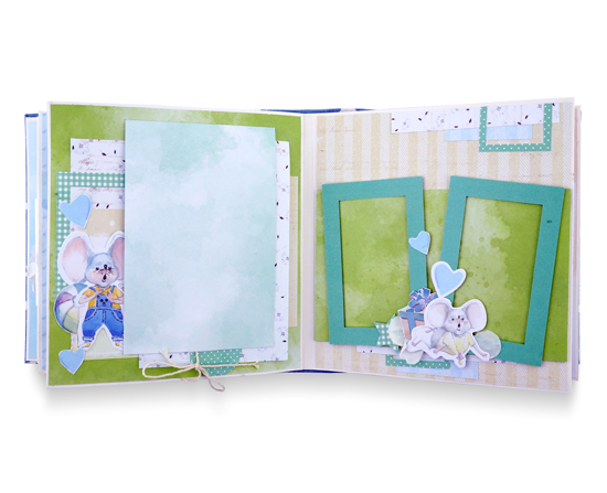 Kinderalbum für Scrapbooking "My little mousy boy", 20cm x 20cm, DIY-Kreativ-Set, #11 - foto 6  - Fabrika Decoru